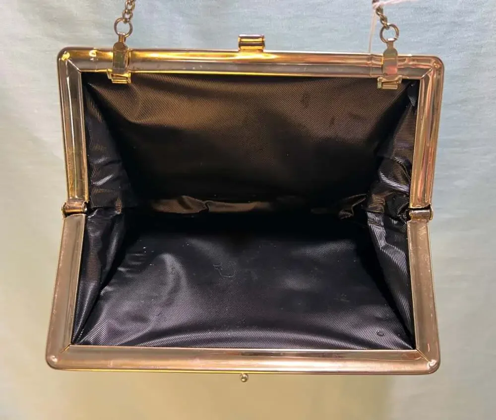 Gold Vintage Evening Clutch Bag with Chain